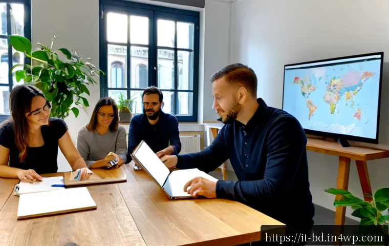 Home 14 린 UX 프로세스의 지속 가능성 - Photorealistic Italian product design team in a bright Milan studio reviewing a sustainable lean UX ...