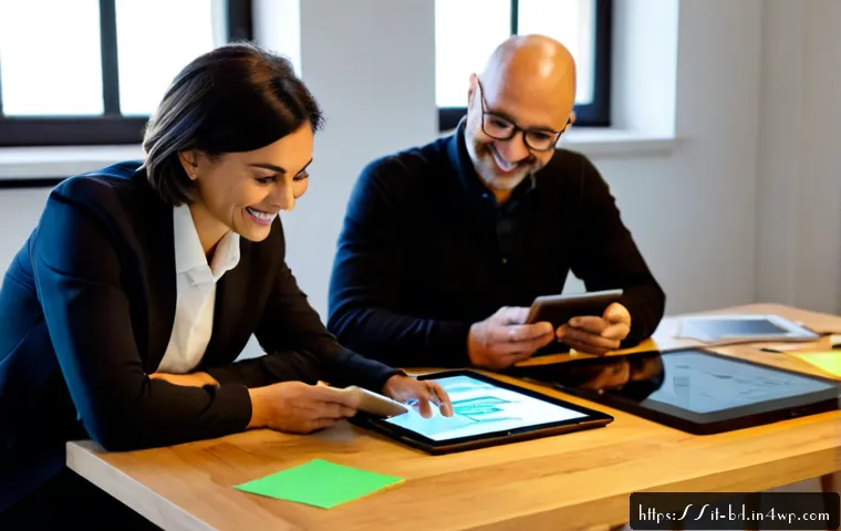 Home 15 린 UX 프로세스에서의 직관적 디자인 - Photorealistic Italian product design team in a bright Milan studio, two designers and one older usa...